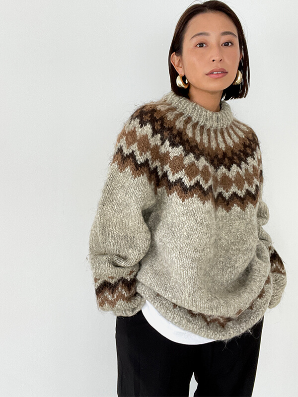 Vintage Nordic pattern knit 916