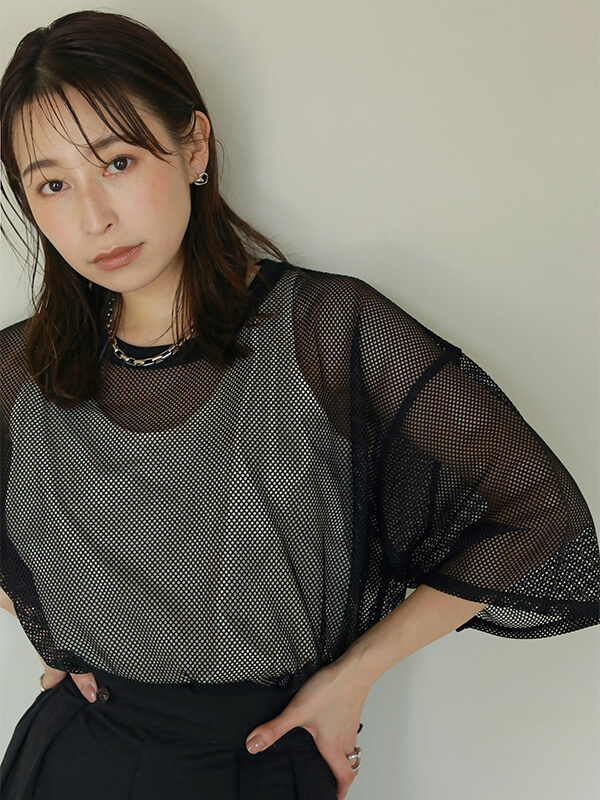 メッシュレイヤードTee