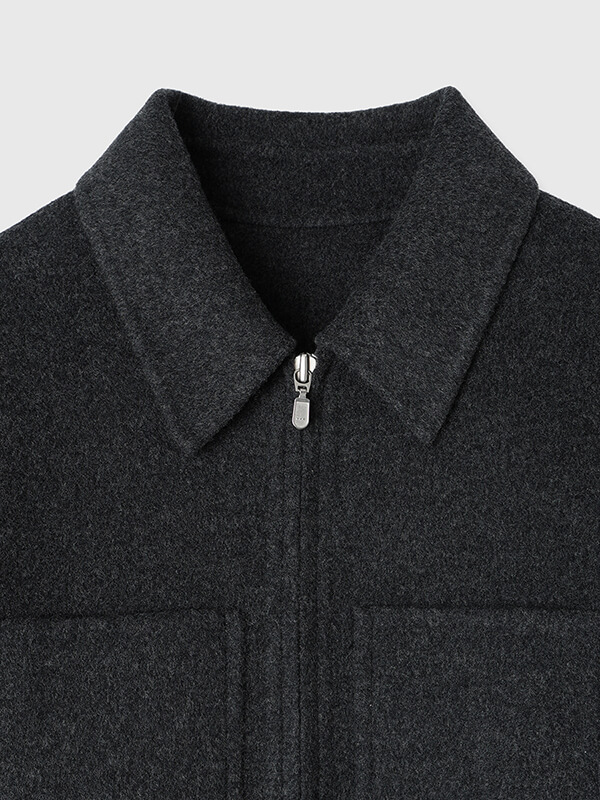 WOOL SHORT ZIP JACKET COAT(F GREY): OuterCREDONA