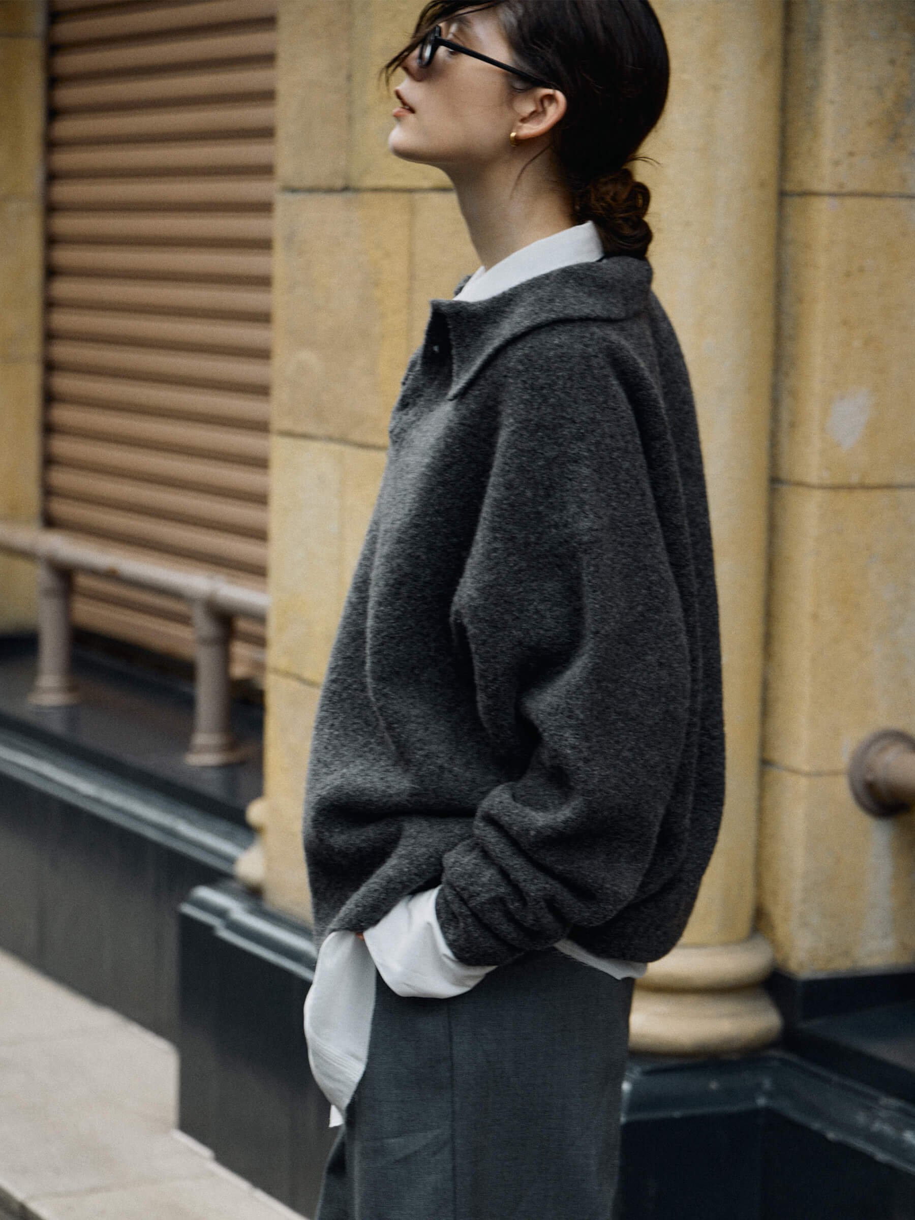 TEDDY KNIT POLO(F GREY): TopsCREDONA