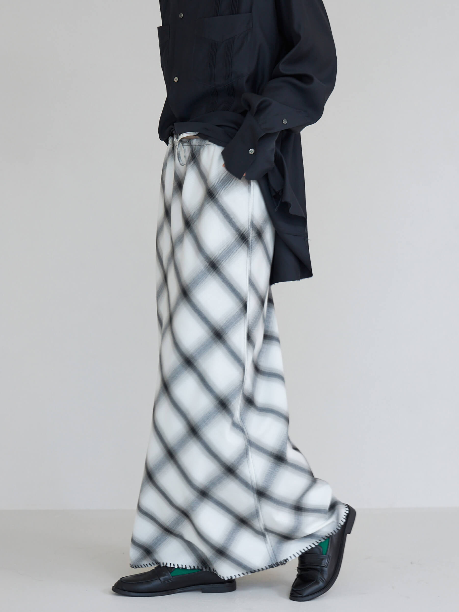 OTHELLO OMBRE CHECK LONG SKIRT