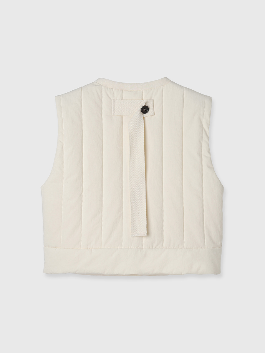 COTTON PADDED VEST JACKET(F IVORY): TopsCREDONA