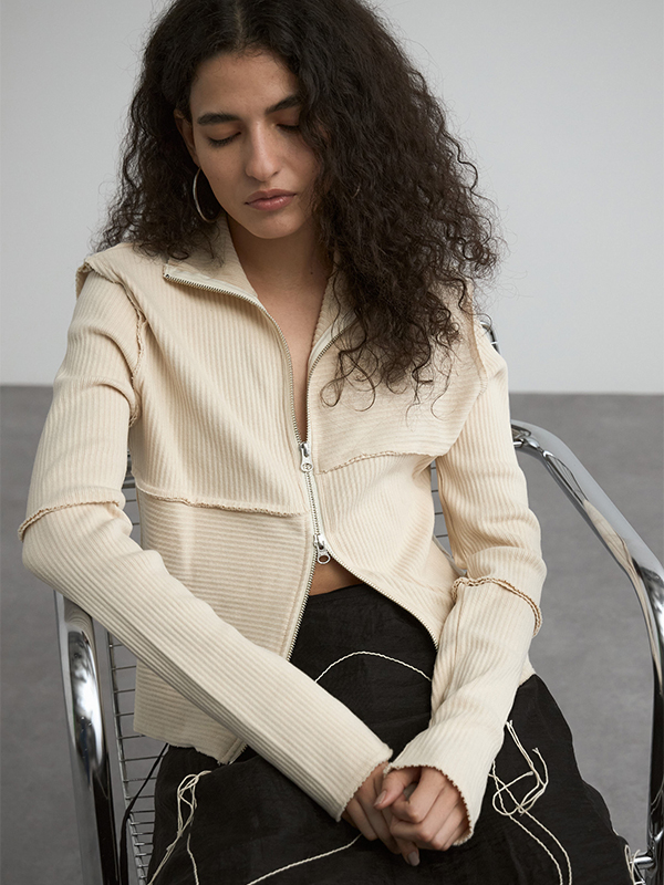 TERRA RIB 2WAY ZIP THERMAL(F OFF WHITE): TopsCREDONA