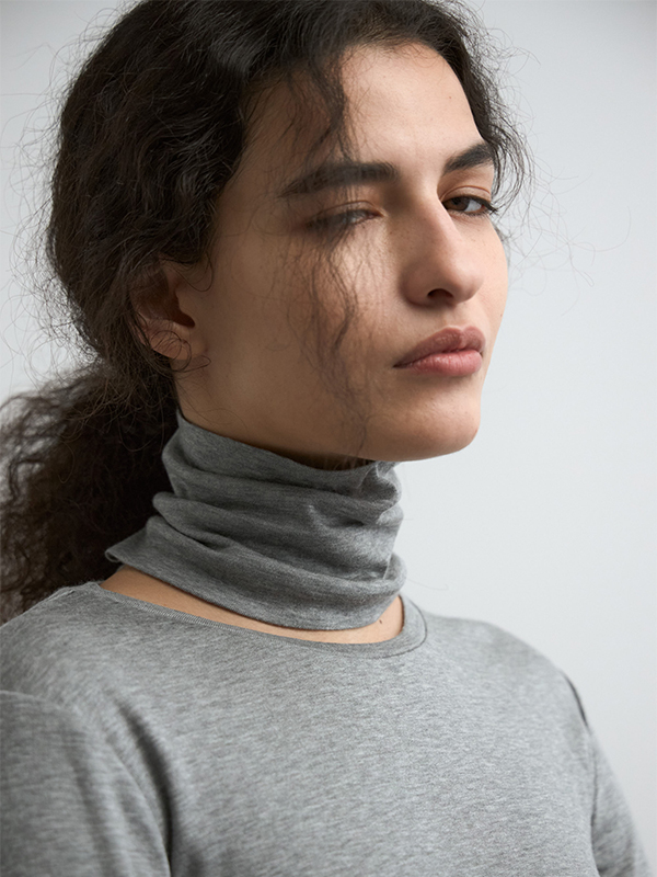 SHEER HIGH NECK L/S TEE(F IVORY): TopsCREDONA