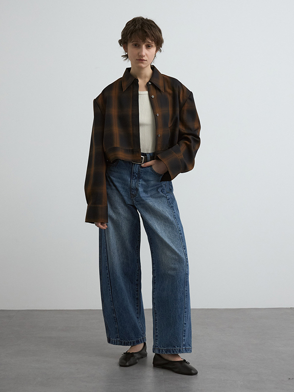 ROME CHECK SHIRT JACKET(F BLUE): OuterCREDONA