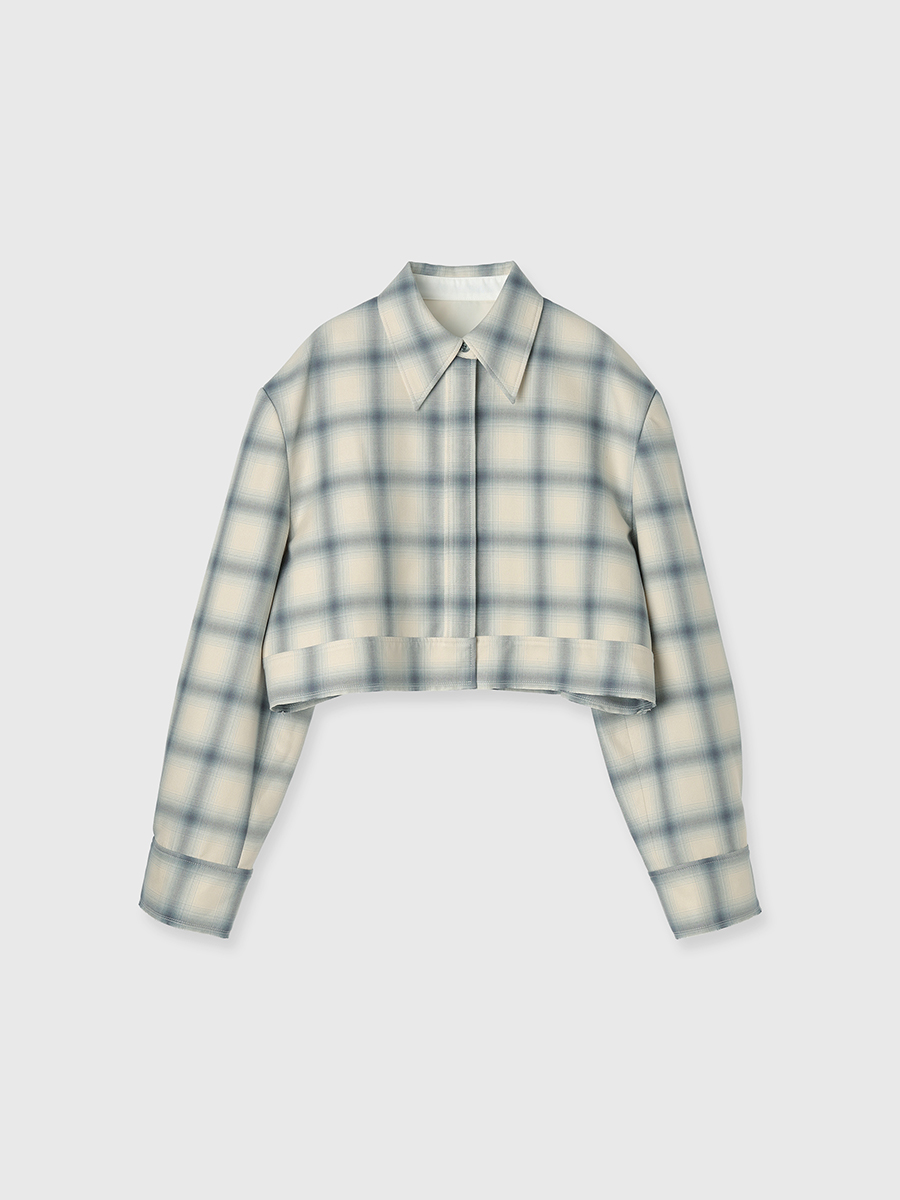 暮らしに便利なアイテム CHECK ROME SHIRT OuterCREDONA BLUE): JACKET(F ジャケット・アウター