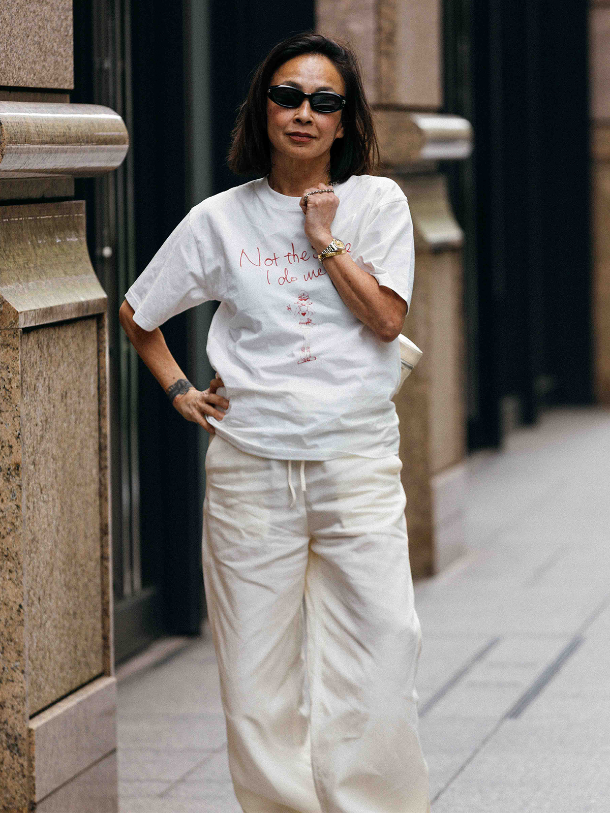 限定セール TSUGUMI with TEE PARMANENT WATARI(F TopsCREDONA WHITE): トップス