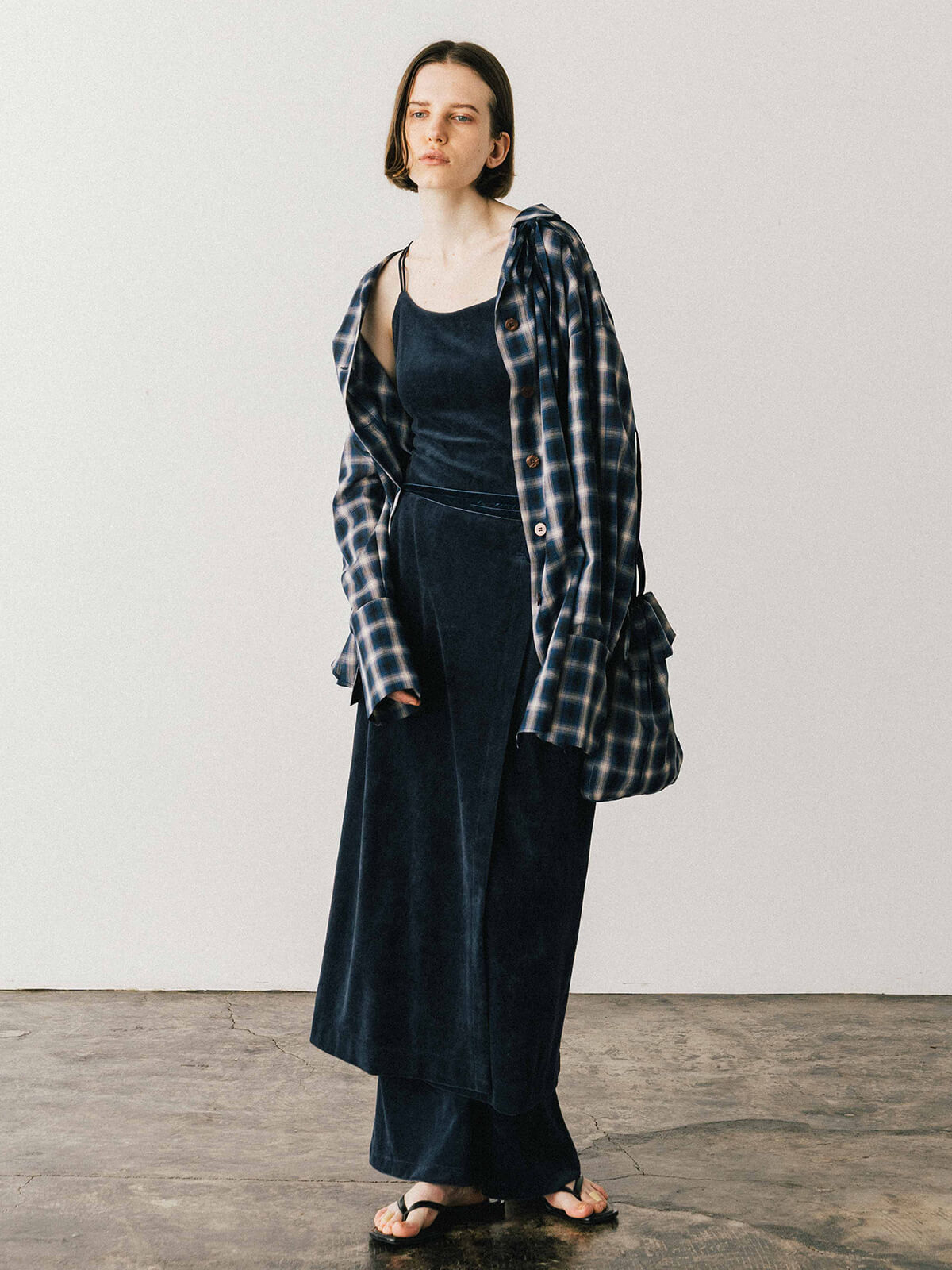 COTTON VELOUR LAYERED PANTS